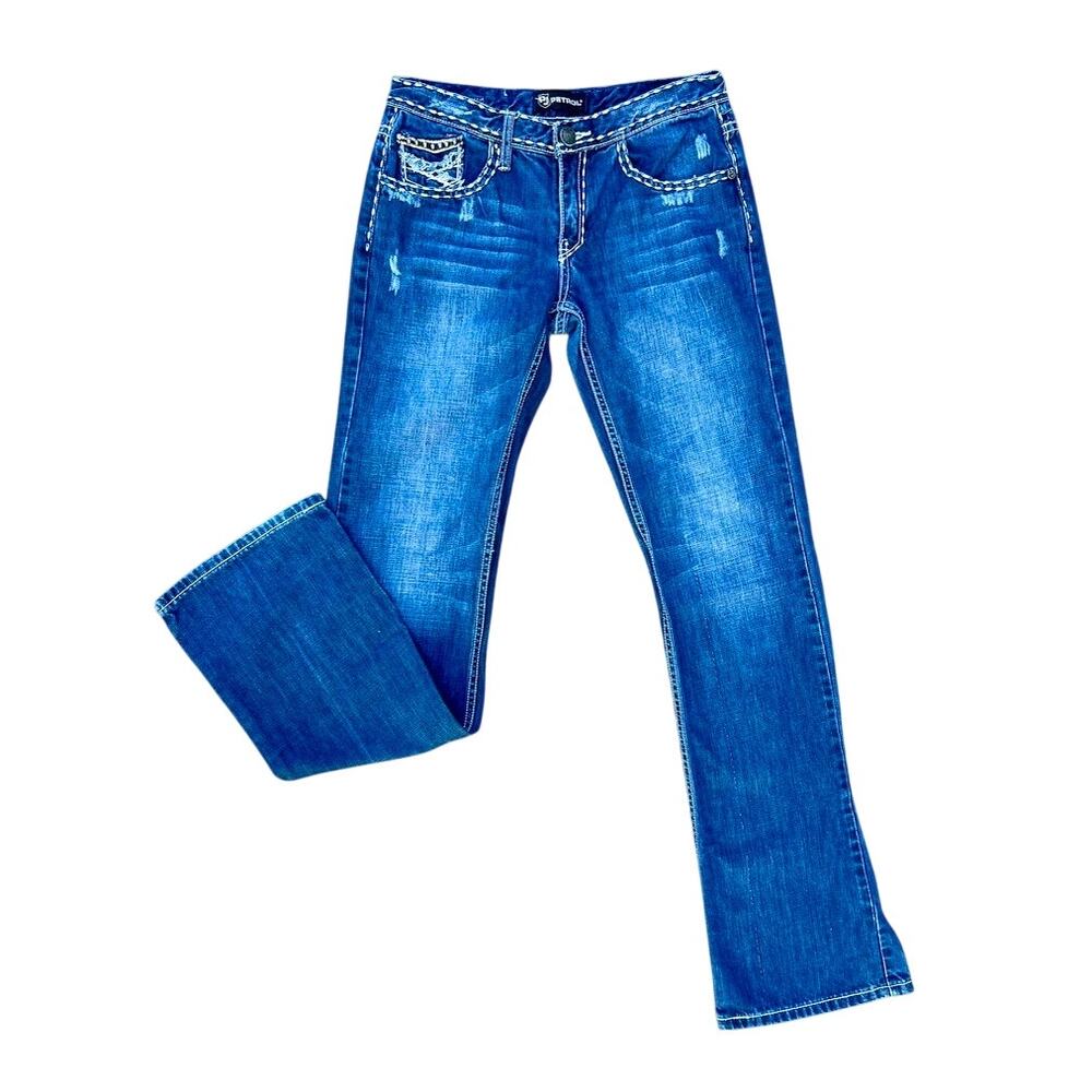 Petrol low rise embellished bootcut jeans size 29XL x 35